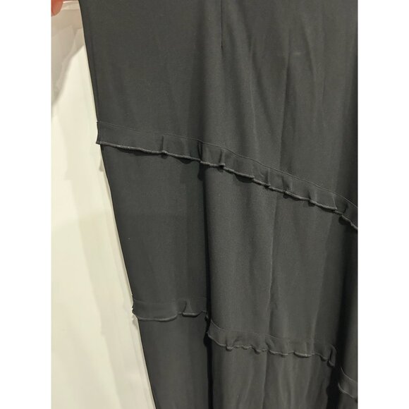Edit Womens Black Layered Maxi Skirt Ruffle Detail Sz 2X - Picture 4 of 8